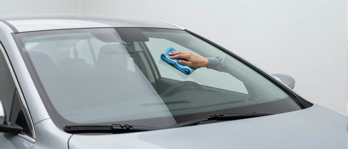 Werkzeuge und Materialien fuer die Autoglasreparatur liegen auf einer Werkbank