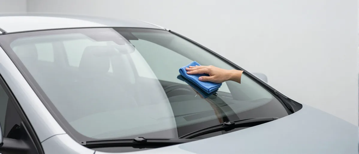 Werkzeuge und Materialien fuer die Autoglasreparatur liegen auf einer Werkbank