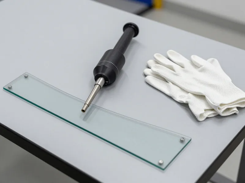 Werkzeuge und Materialien fuer die Autoglasreparatur liegen auf einer Werkbank