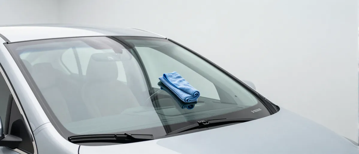 Werkzeuge und Materialien fuer die Autoglasreparatur liegen auf einer Werkbank