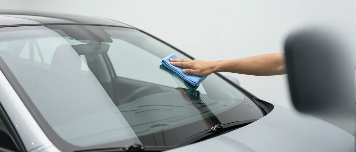 Werkzeuge und Materialien fuer die Autoglasreparatur liegen auf einer Werkbank